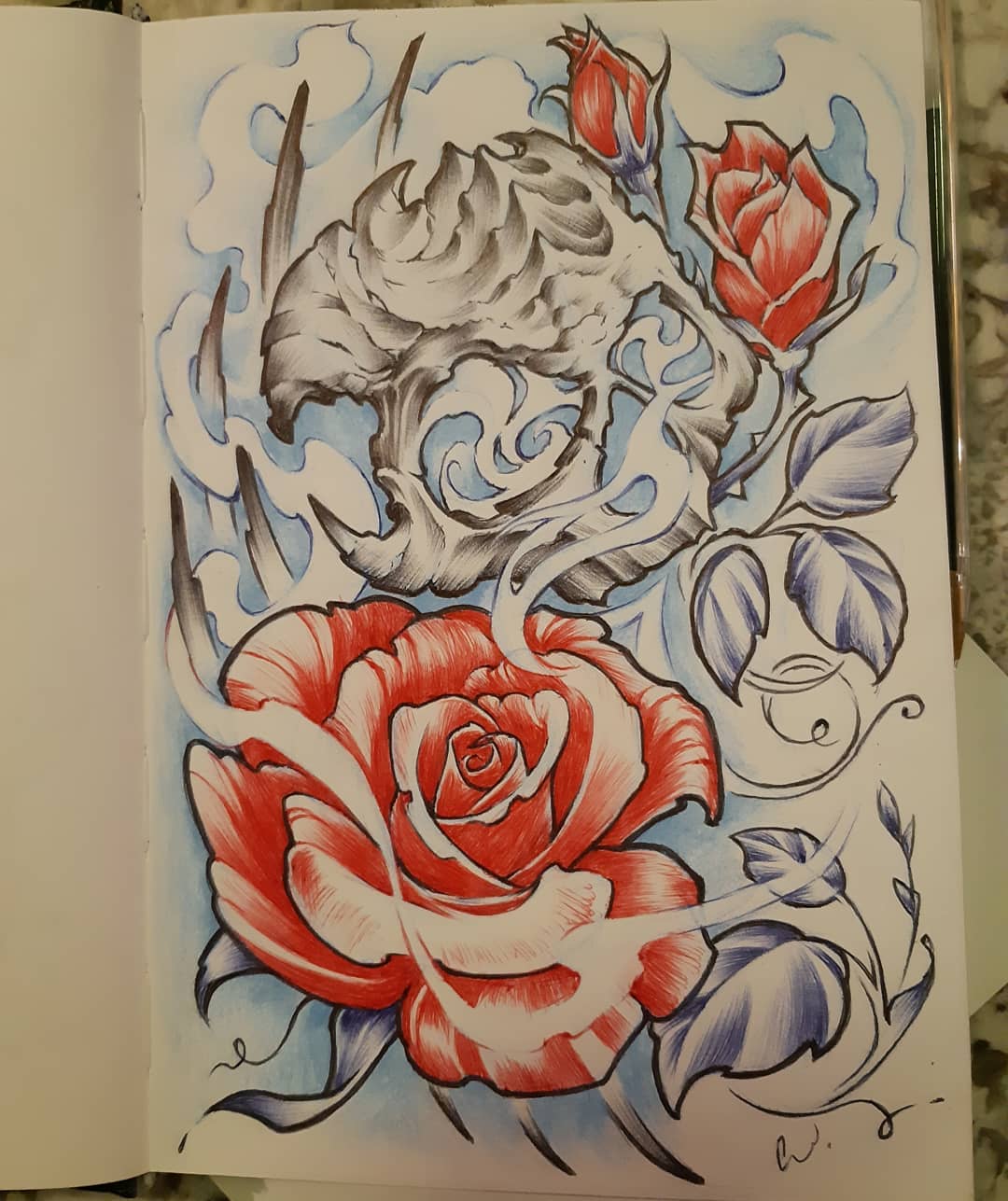 Roses and Skull — Clay Walker Art