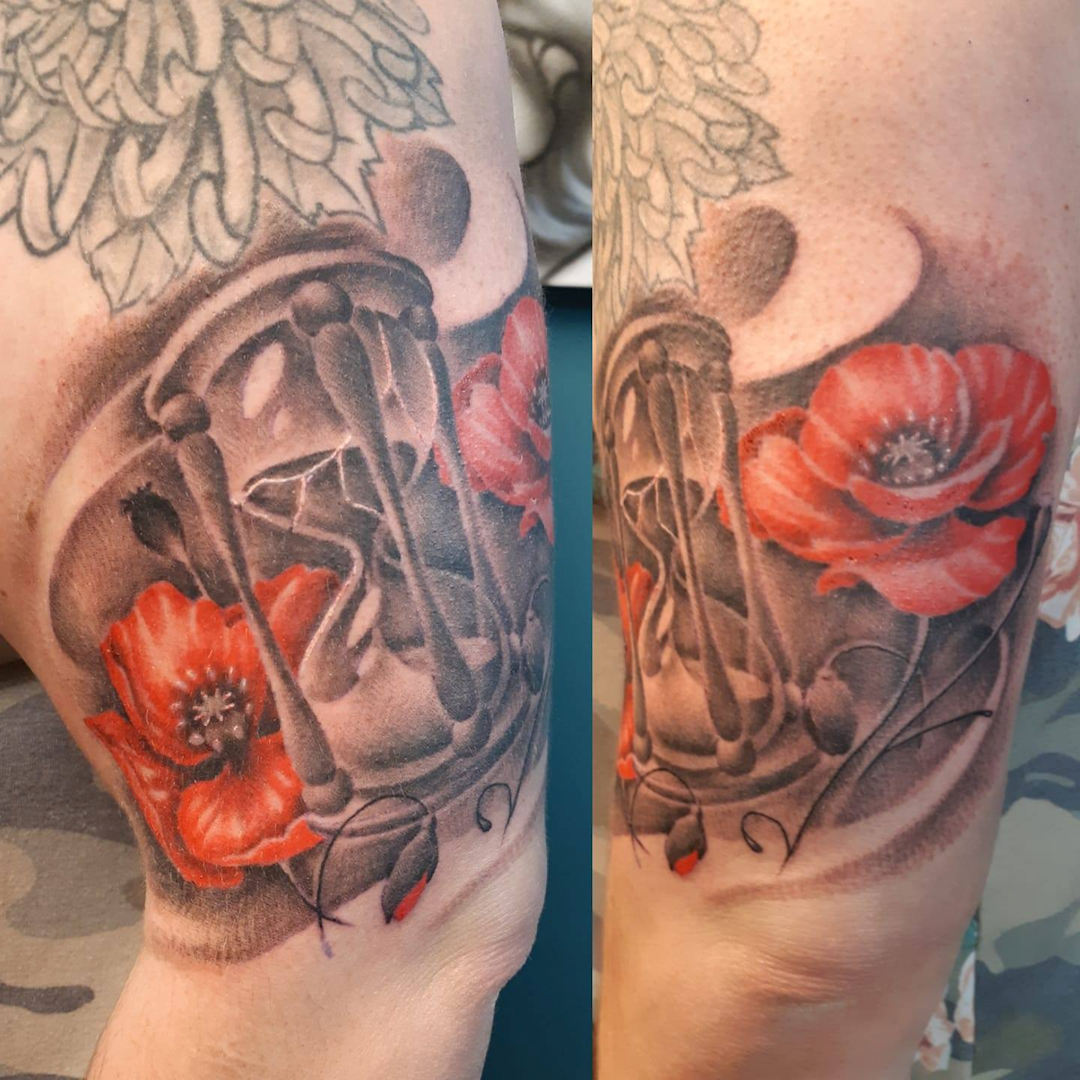 Freehand Poppies — Clay Walker Tattoo