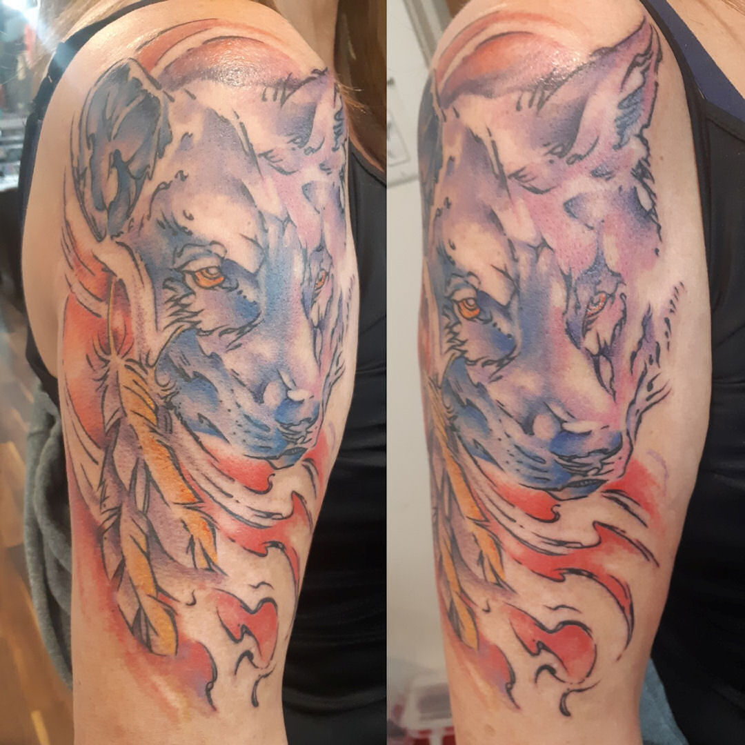 Watercolour Wolf — Clay Walker Tattoo