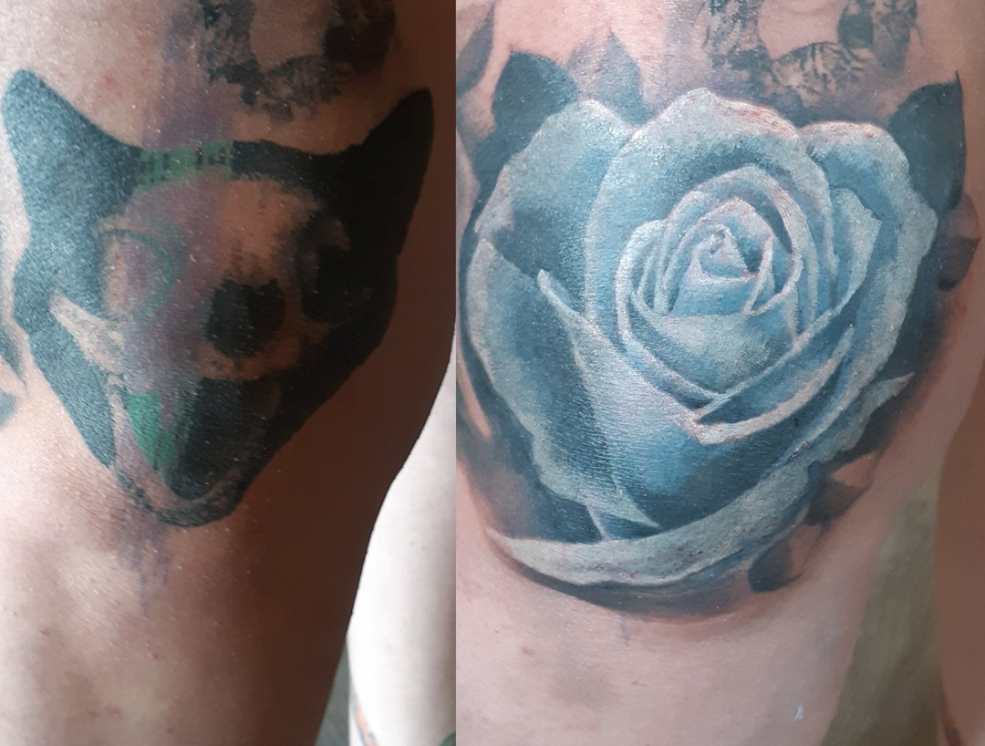 Blue Rose Coverup — Clay Walker Tattoo