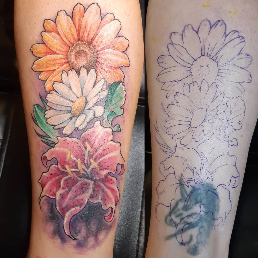Coverup Flowers — Clay Walker Tattoo