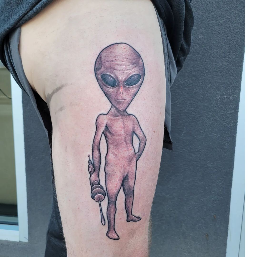 Alien with Probe — Clay Walker Tattoo