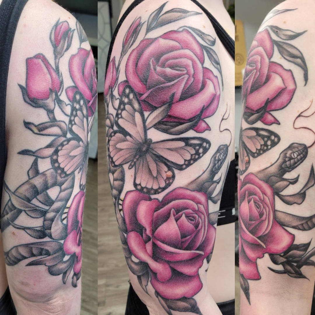 Magenta Roses — Clay Walker Tattoo