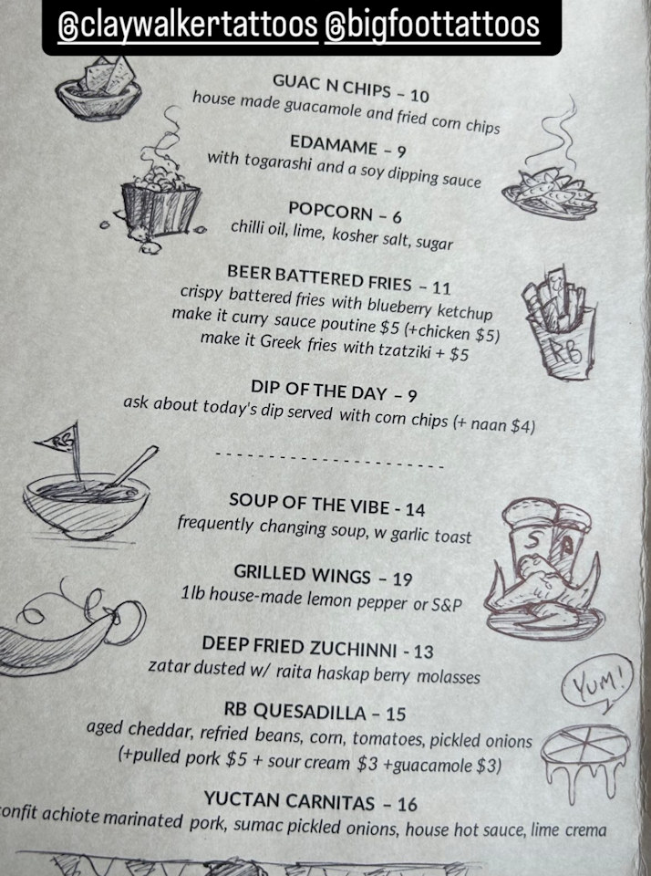 Sketches on Red Beard Menu