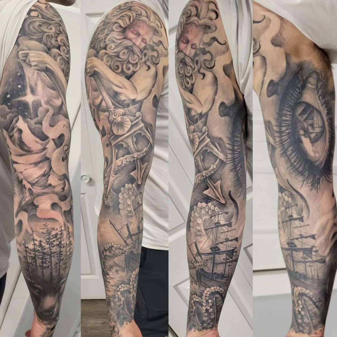 Final Touch Up on Massive Sleeve — Clay Walker Tattoo