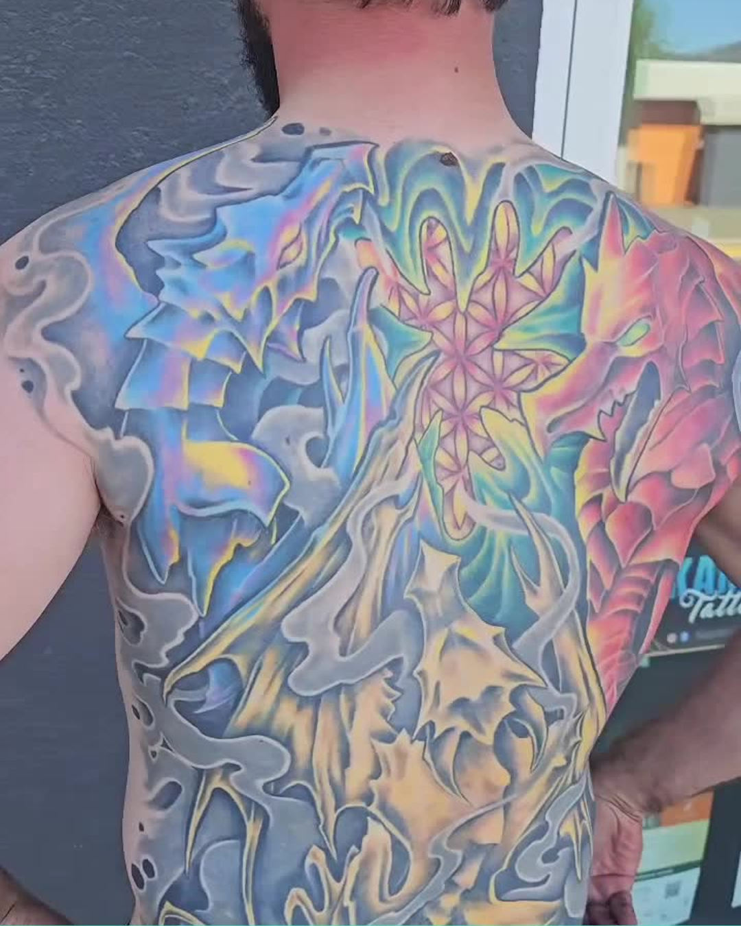 Healed Freehand Dragons — Clay Walker Tattoo