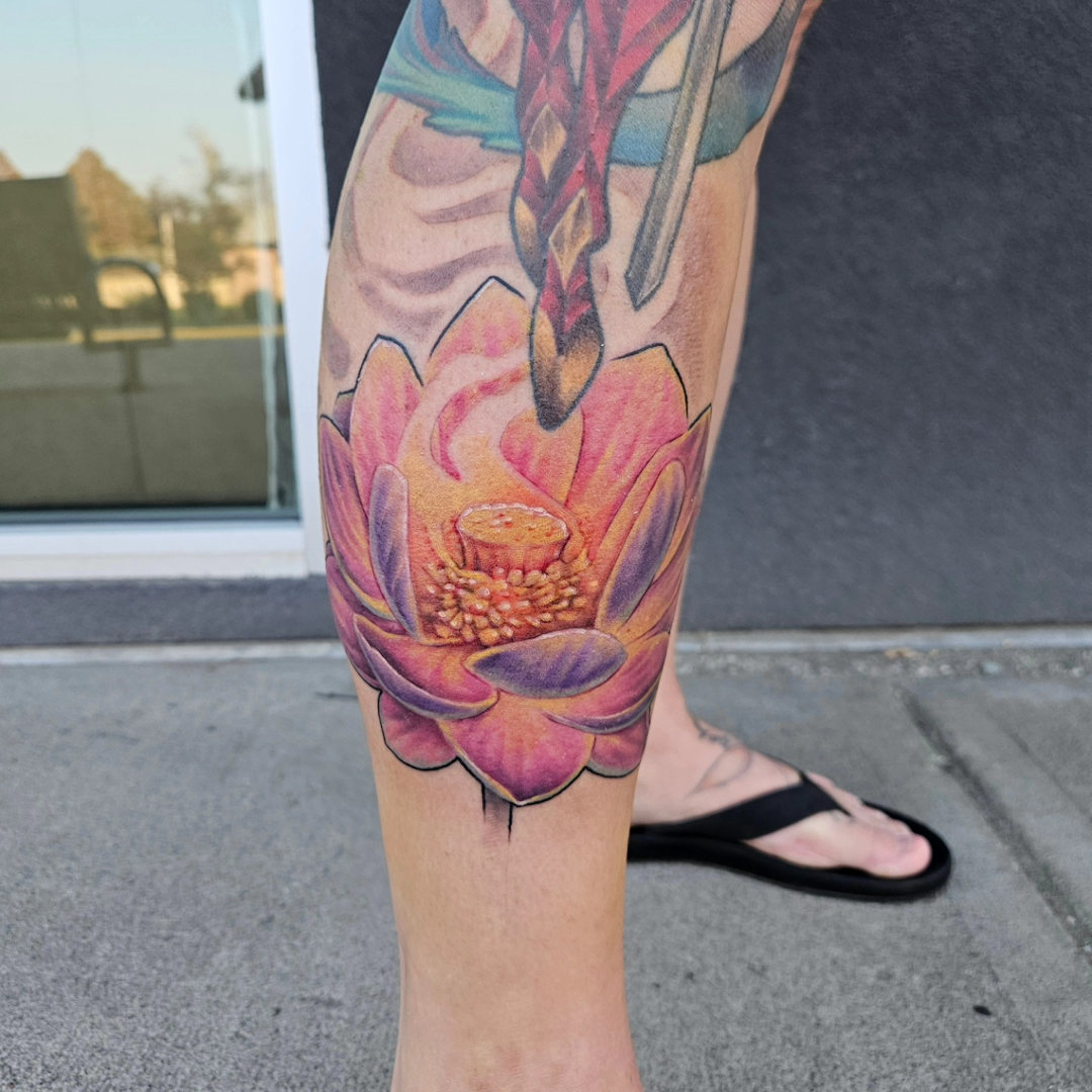 Lotus Add On to an existing Tattoo — Clay Walker Tattoo
