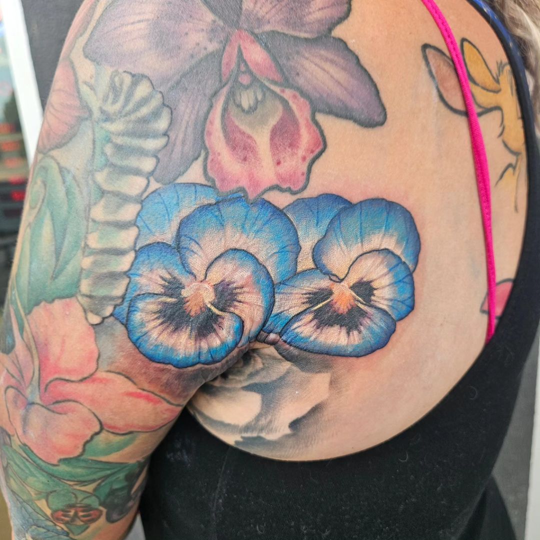 Pansies Tattoo — Clay Walker Tattoo