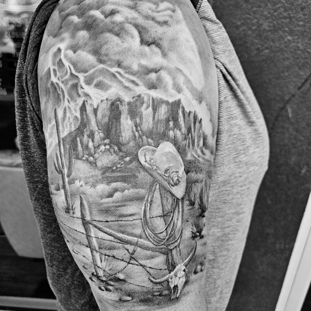 Storm Rolling through the Desert — Clay Walker Tattoo