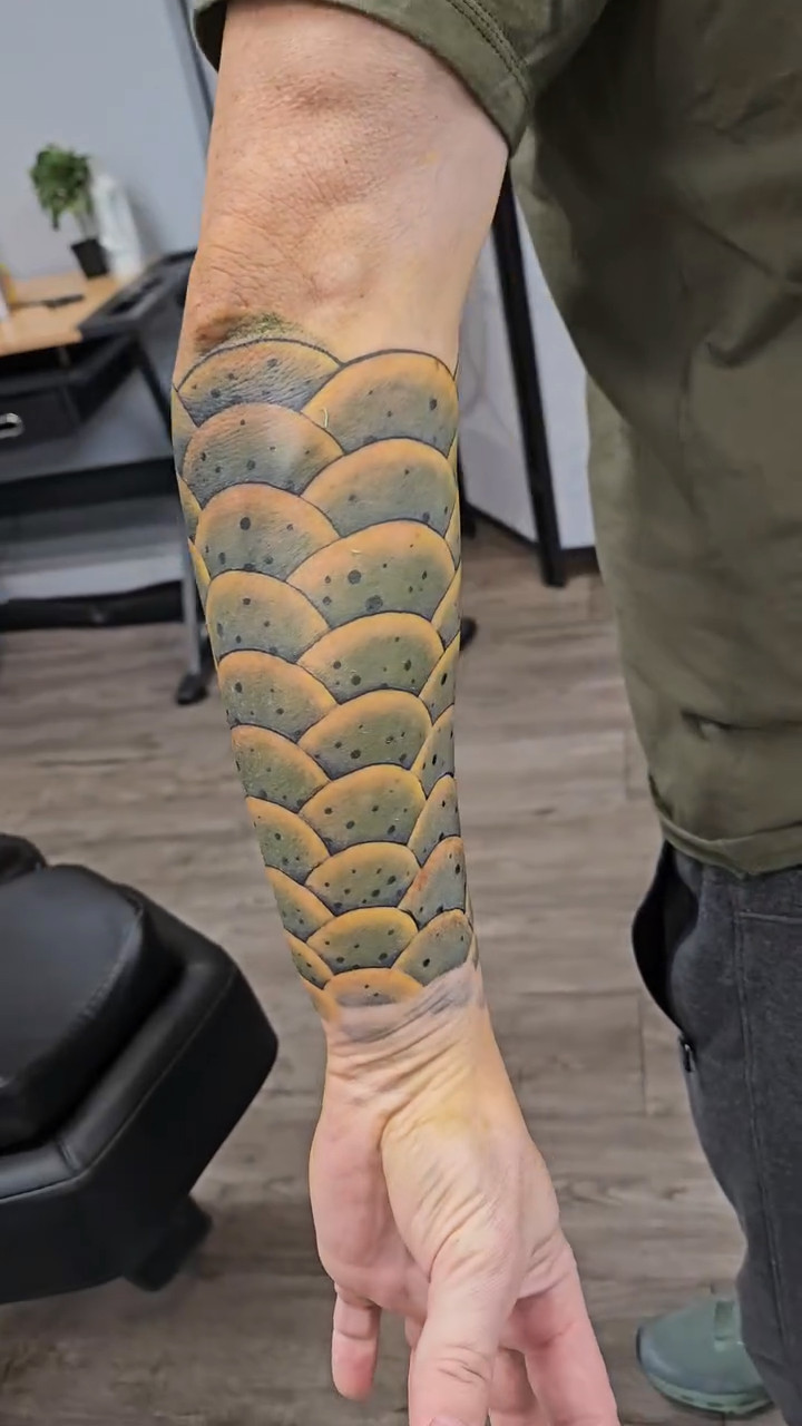 Tarpon Scale Arm Armour — Clay Walker Tattoo